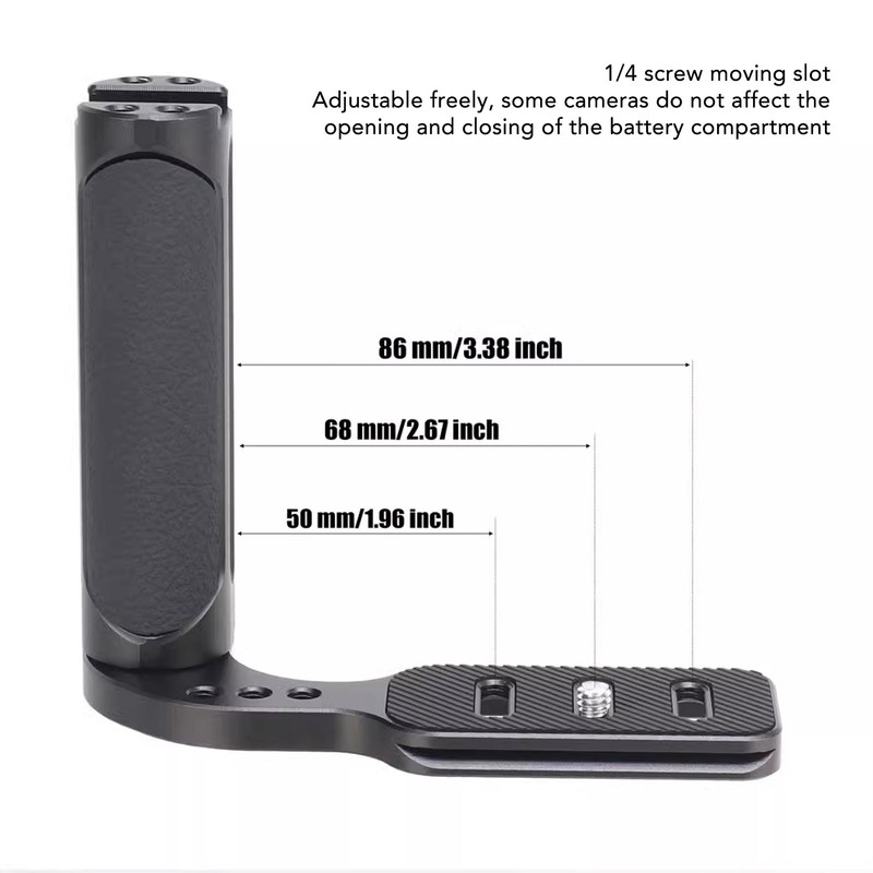 Camera Universal Side Handle Grip with Cold Shoe Mount Ergonomic