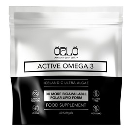 Orlo Omega 3 Algae Oil Supplement – 3X Absorption Natural Icelandic Nordic Omega-3 EPA & DHA - Plant-Based Fish Oil Alternative for Heart & Brain – No Fishy Aftertaste (60 Vegan Mini Softgels)
