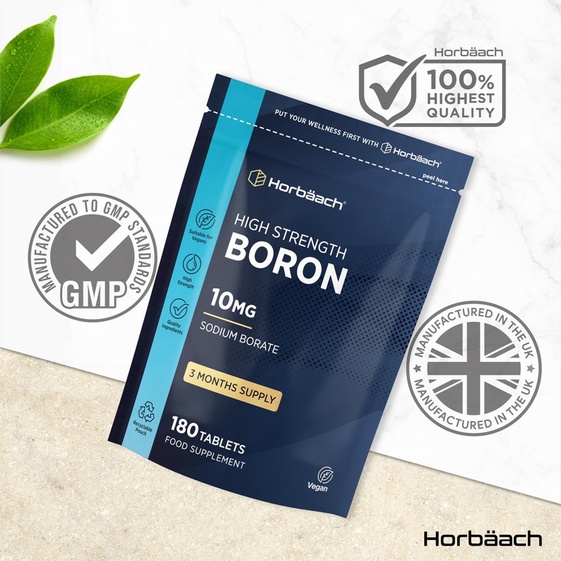 Boron 10mg | High Strength Boron Supplement | 180 Vegan