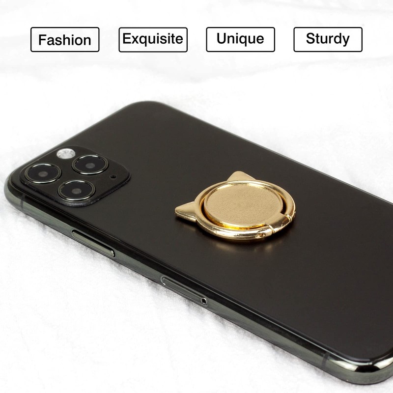 [2 Pack] Cat Ears Glossy FinishCell Phone Ring Holder Stand,