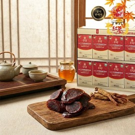e강개상인 봉밀절편(20g x 10입) 6년근 벌꿀에 재운 홍삼절편 건강 간식 E-Ganggaesangin Bonmil Jeolpyeon (20g x 10 pieces) 6-Year-Old Honey-Infused Red Ginseng Slices Health Snack