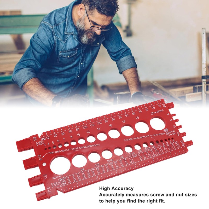 Nut Bolt Thread Gauge ABS Highly Accurate Portable Bolt Nut