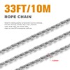 [33FT] Stainless Steel Rope Chain, 4mm Width 304 Stainless Steel