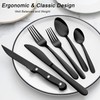 Pleafind 72Pcs Black Silverware Sets for 12 - Dishwasher Safe,
