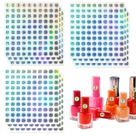 C12rtive 3 Sets Number Stickers(Number 1-300),Self-Adhesive Round Office Labels and Stickers,Waterproof Round Stickers for Organizing Nail Polish Bottle/Nail Swatch Sticks/Lipstick