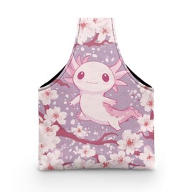 LVEWYB Axolotl Crochet Bag Yarn,Bag Storage Organizer,Cherry Blossoms Large Capacity Yarn Tote Case for Yarn Skeins,Crocheting,Thread,Stitch Tools Kit