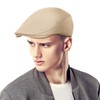 Mens Mesh Flat Cap Breathable Summer Newsboy Hat Cabbie Flat