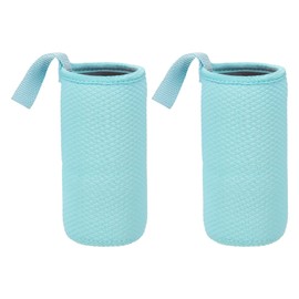 YELARXI Neoprene Water Bottle Sleeves, Water Bottle Carrier Textured Insulators Beverage Bottle Can Sleeves Covers with Strap, 2 in Fit for Hiking Cycling Camping Travel (2 Pack, Blue)