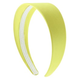 Yellow 2 Inch Wide Satin Hard Headband with No Teeth (Motique Accessories)
