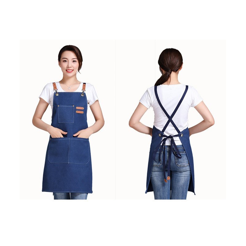 Woodworking Apron Thicken Canvas Waterproof Work Apron for Gardening Coffee