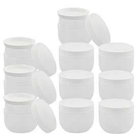 "Run" Plastic Jar, Cream Jar, 30 ml, with Cover Disc, Kosmetex Cosmetic Jar, Matt, Empty, 10 x 30 ml