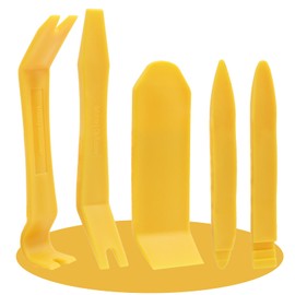 Qxsuse Hebelwerkzeug Auto Set,5 Pcs Tools Zierleistenkeile Auto Demontage Werkzeuge,Auto Zierleistenkeile,Universal für Entfernung Autotür Türverkleidung und Platten-Gelb