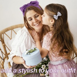 BEGOOD - Diademas de lazo para mujer, diademas anchas de doble capa para mujer, diademas anchas de moda, diademas de diseño de aro para el pelo, turbante, accesorios para el cabello, 2 unidades, color morado