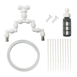 Eadabok Reptile Terrariums Misting Accessories kit, Adjustable Dual-Head Reptile Mister Nozzles, with 16ft 1/4 inch Tube, White