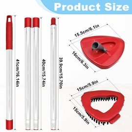 Spin Mop Handle,Scrubber Mop Head and Mop Base Compatible for Ocedar EasyWring 1 Tank System,4 Section 30" to 58" Mop Replacement Stick Pole for O Cedar Spin Mop Refills