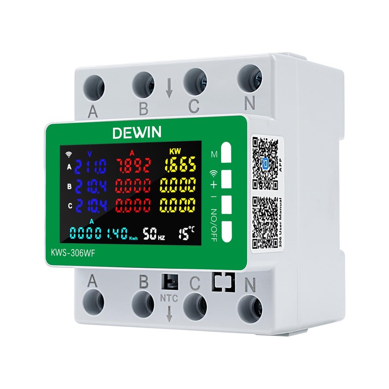 DEWIN KWS-306WF Tuya WiFi Electricity Meter 3 Phase 4 Conductor