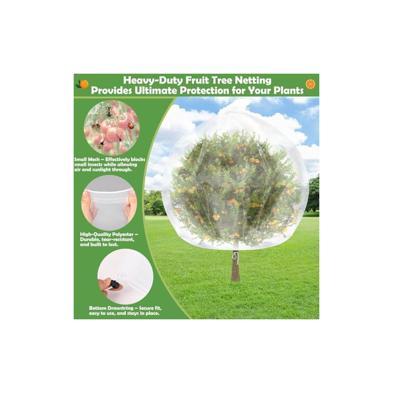 4PCS Ultra-Fine Mesh Fruit Tree Netting - 7.5 x 5.2
