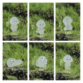 Vctitil 6Pcs Glow in Dark Cartoon Small People Figurines Luminous Micro Landscape Accessories Resin Miniature Little Man Crafts, Suitable for Garden