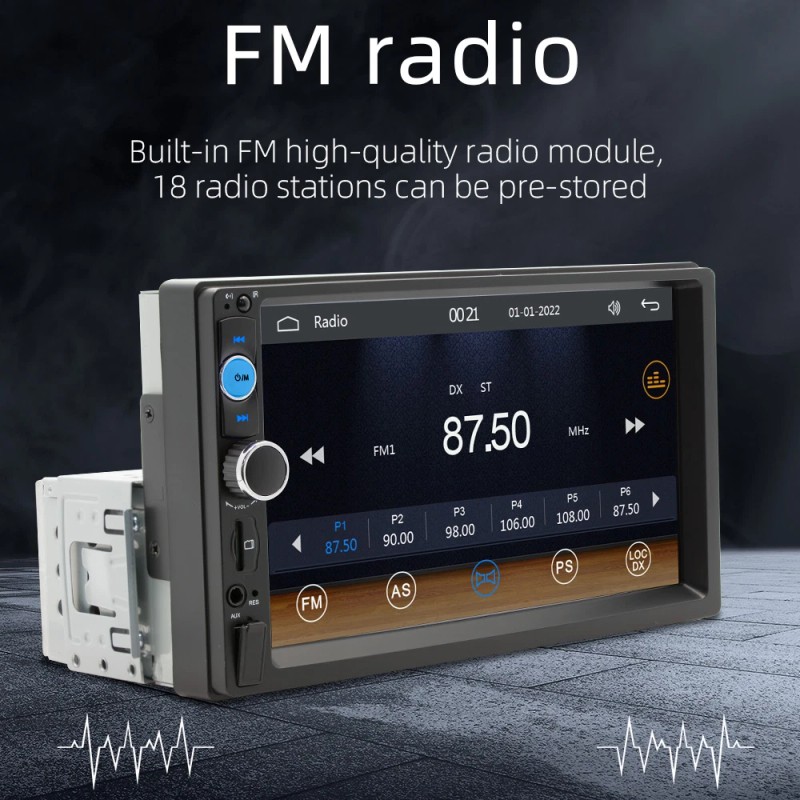 Virego Single 1Din 7" Touch Screen Stereo Bluetooth Radio Car