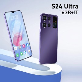 Free Shipping S24 Ultra Phone 16gb+512gb 48MP+108MP Face Unlock Full Display Android Cell Phone 7.0 Inch Smart Mobile Phonecolor: Purple, ram: 16g, storage capacity: 1TB, plug: UK