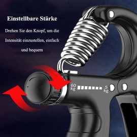 SHULLIN Hand Trainer Forearm Training Device Grip Trainer with Counting Function, 5-60 kg Adjustable Finger Trainer for Hand Muscle Trainer, Wrist, Forearm Strength Training Athletes Climbers