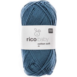 Rico Baby Wool Cotton Soft DK Soft Cotton Blend Yarn for Knitting and Crocheting (057 Grey Blue)