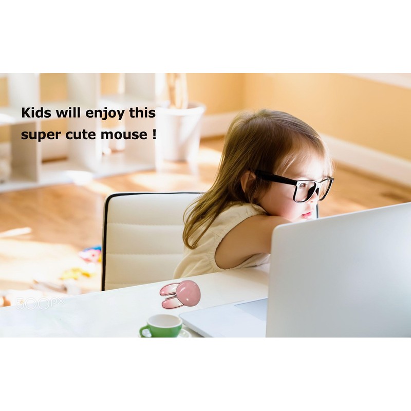 SHARE SUNSHINE - mouse de conejo para computadora (rosa)