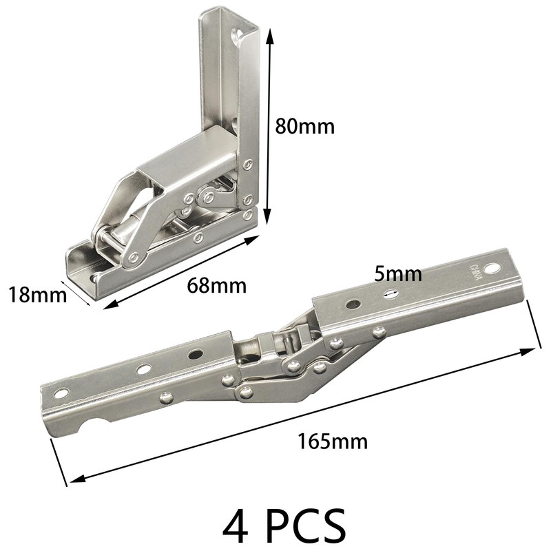 4 PCS 90-Degree Foldable Hinges for Cabinets