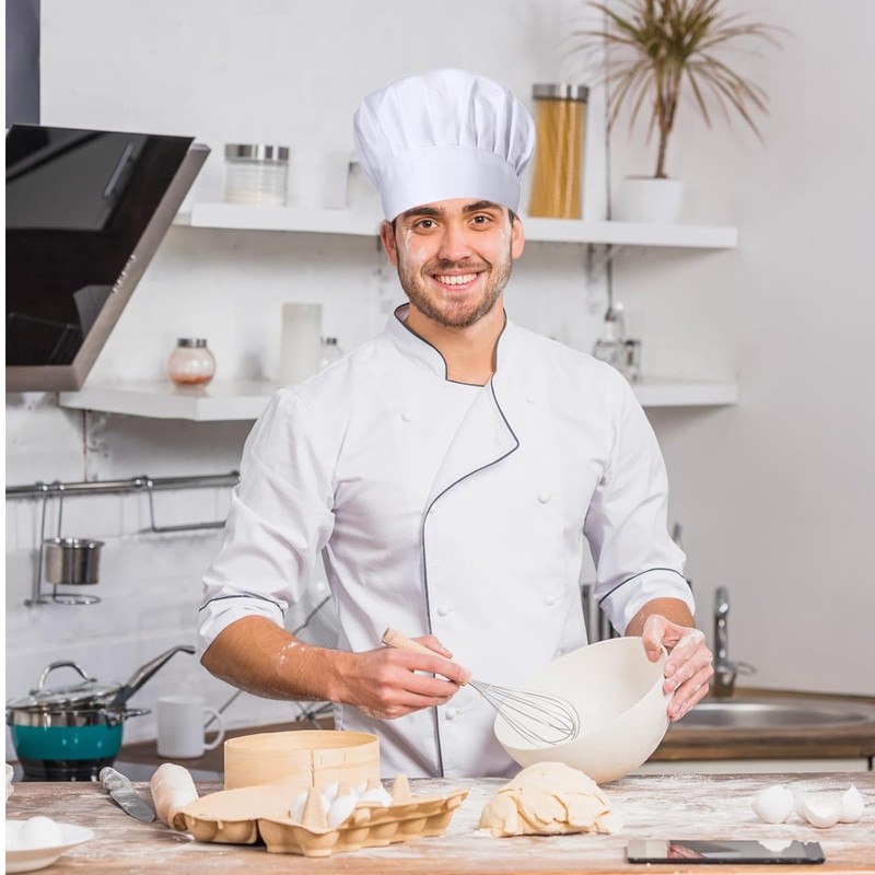 Chef's Hat Apron Set, Adjustable Chef's Hat Bib Apron, Chef