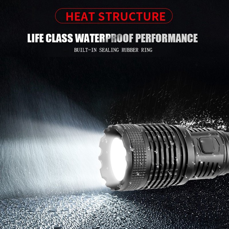 XHP70 Strong Brightness Flashlight with Output USB Charging Tactics Zoom