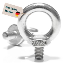 Yourkon Eye Bolt | DIN 580 | Stainless Steel V2A | M6 M8 M10 to M30 | Polished | Cast | for Safe Lifting Applications and Fixings (3, M 8)