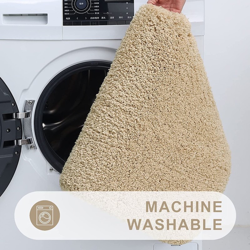 smiry U-Shape Toilet Mat, Extra Soft Pedestal Mat for Toilet,