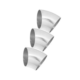 Motoforti 3pcs OD 2.5 Inch 45 Degree Mandrel Bend Elbow SS304 Stainless Steel Bend Tube Exhaust Elbow Pipe for Car Arc Length 85mm Silver Tone Long-lasting