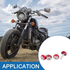 A ABSOPRO Car License Plate Bolt Screw 6mm Thread Round Head Plate Bolts Metal Red (Set of 4)