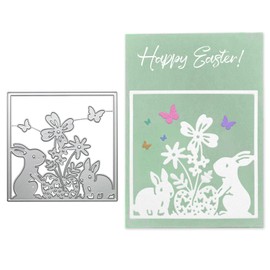 LunarCharm Punching Stencils Easter Bunny Punching Frame Metal Punching Easter Bunny Embossing Stencils Punching Dies Punching Machine Stencils Cutting Dies for DIY Craft Gift