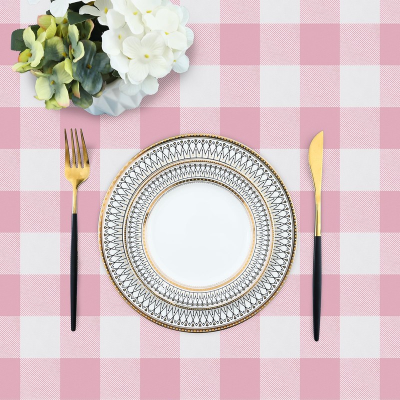 misaya Rectangle Waterproof Vinyl Table Cloth, Buffalo Flannel Backed Tablecloth,
