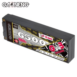 GAONENG GNB 6500MAH 2S HV 7.6V 180C 5.0mm Bullet Hard Case RC LiPo Battery 1:10 1:12 Scale RC Race Car LiHV