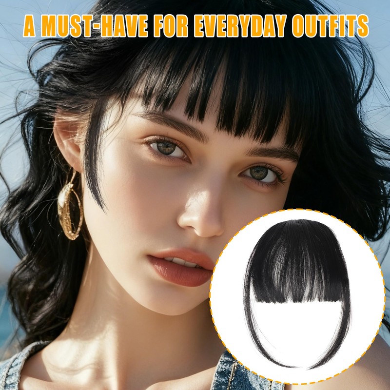 Fringe Clip in Hair for Women, Wispy Fringe Clip in