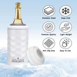 Americanista Premium Wine Bottle Chiller – Double Walled, Vacuum Insulated, Instant Cooling & Temperature Control for Perfect Wine Serving 750mL Champagne and Wine Bottles