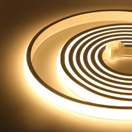 HEGEHE Flexible COB Neon Strip, 288 LEDs/m, IP65 Waterproof Silica Gel LED Rope Light for Home Kitchen Bedroom Outdoor Decor(5m, Warm White)