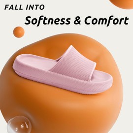 BAXIWUY Cozislides Bathing Slippers Women's Bathing Shoes Men's Slippers Bathing Slippers Original Slippers Non-Slip Slippers Summer Mules Cloud Shoes Flip Flops Indoor/Outdoor, pink, 35/36 UK