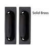 QCAA Solid Brass Rectangular Flush Pull, 3"x1-1/8"x3/8", Oil Rubbed Bronze,
