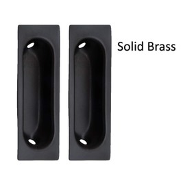 QCAA Solid Brass Rectangular Flush Pull, 3"x1-1/8"x3/8", Oil Rubbed Bronze, ORB 2 Pack, Made in Taiwan