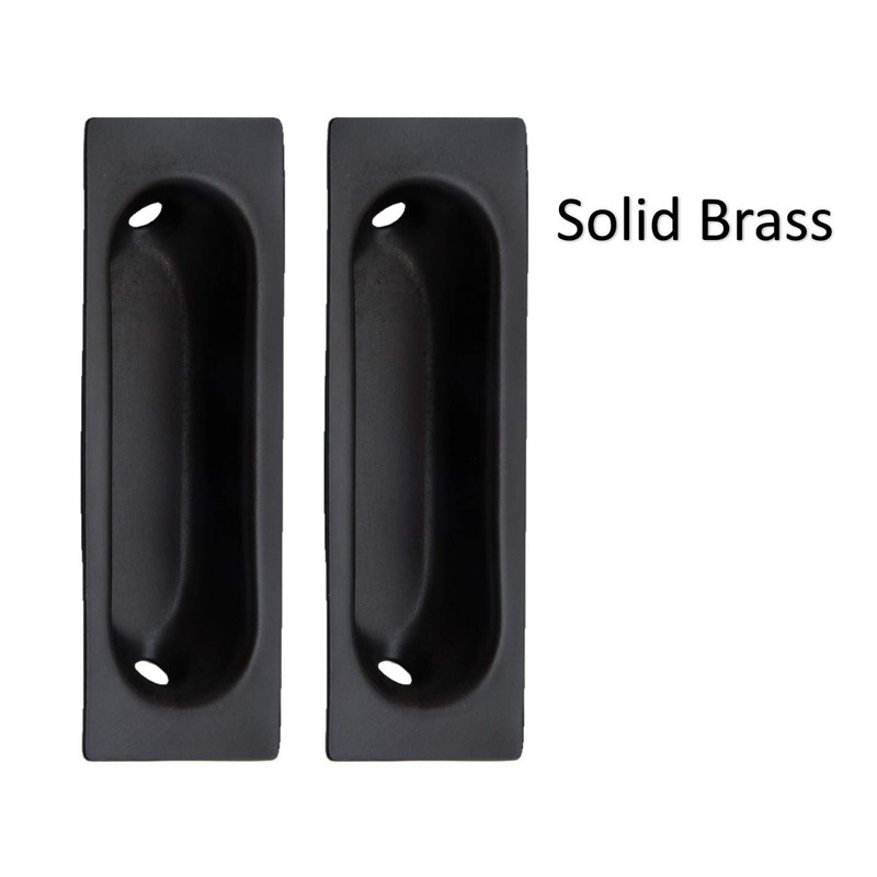 QCAA Solid Brass Rectangular Flush Pull, 3"x1-1/8"x3/8", Oil Rubbed Bronze,