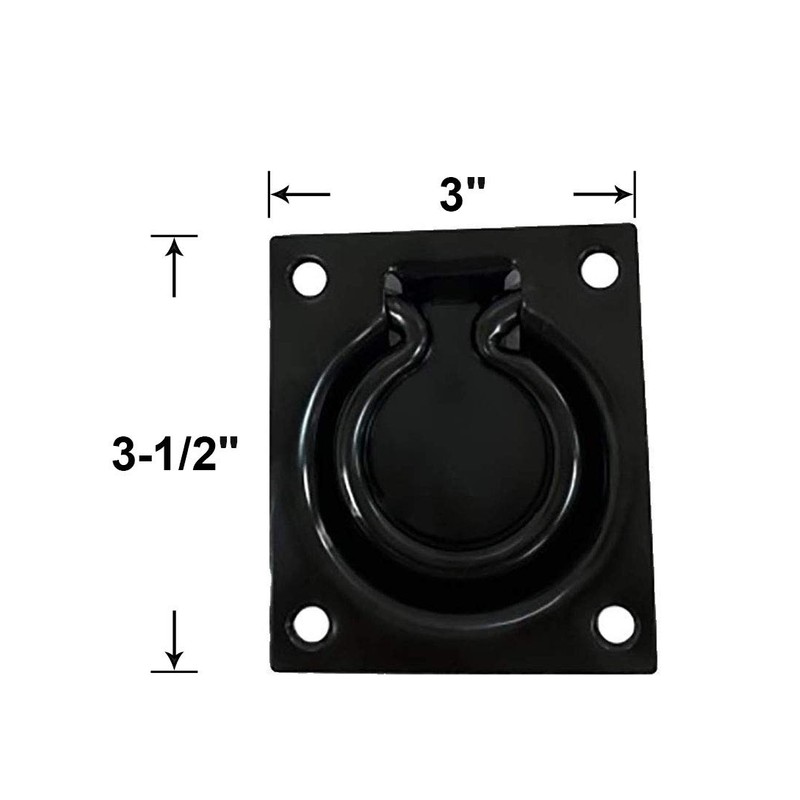 QCAA Heavy Duty Steel Flush Ring Pull, 3" x 3-1/2",