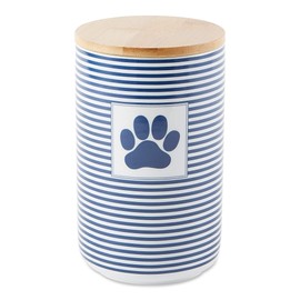 Bone Dry Paw & Patch Ceramic Pet Collection, Treat Canister, 4x6.5, Nautical Blue