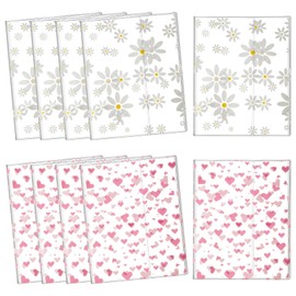 Fullhawl 10 Pcs Clear Book Covers 9. 25 x 15 Inches Plastic Waterproof Book Cover Sleeves with Daisies and Heart PVC Hardcover Protector for Office Worker Journal Weeks Planners and Books