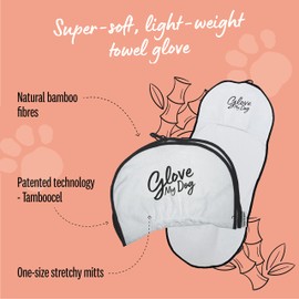 Sniffe and Likkit - Super Absorbent Dog Towel, Deluxe, Super Soft and Lightweight, Made from Natural Bamboo Fibres, Fast Drying and Antibacterial, Glove My Dog