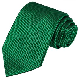 KissTies Mens 63'' XL Extra Long Tie Forest Green Striped Necktie + Gift Box