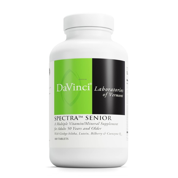 DaVinci Labs Spectra Senior - Dietary Supplement for Cardiovascular, Ocular and Antioxidant Support - With Vitamins, Minerals, Coenzyme Q10, Ginkgo Biloba, Bilberry Extract and More - 180 Capsules